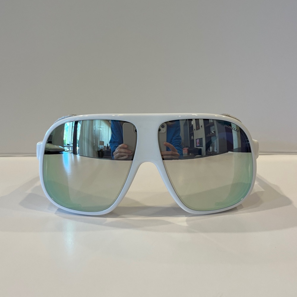 MONCLER “Diffractor” ML 0206 white shield sunglasses, 100% AUTHENTIC, NEW!!